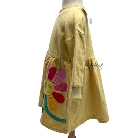 Next NWT 12-18 Months Yellow with Embroidered Flower Babydoll Toddler Dress - Picture 2 of 7
